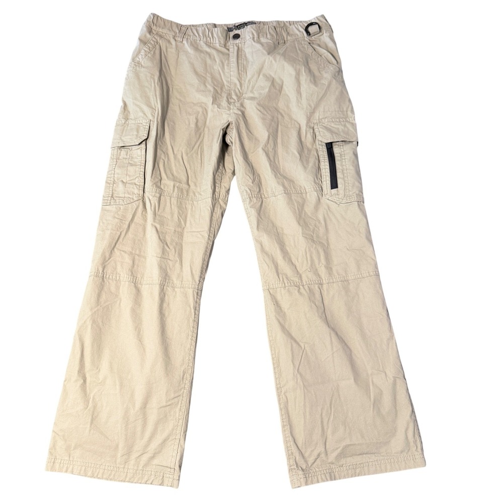 BC Clothing Cargo Hiking Pants Mens XLx30 Tan Lined Outdoor Utility Straight Leg